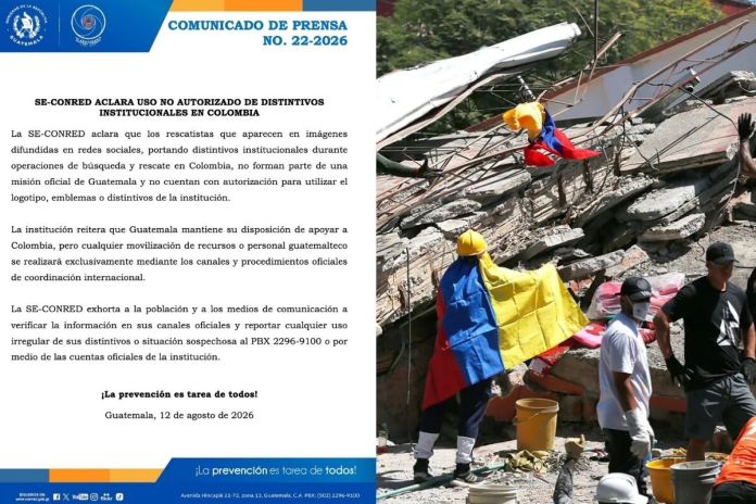 Conred aclara que rescatistas que aparecen en videos de Colombia no forman parte de misión oficial de Guatemala. Foto: La Hora.