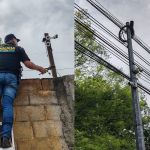 PNC desinstala 19 cámaras clandestinas que eran utilizadas por estructuras criminales en Amatitlán. Foto La Hora: PNC.