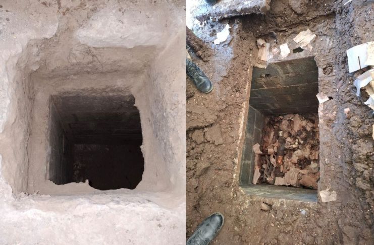 Túnel clandestino en la Granja Modelo de Rehabilitación Pavón, en Fraijanes. Foto La Hora: SP.