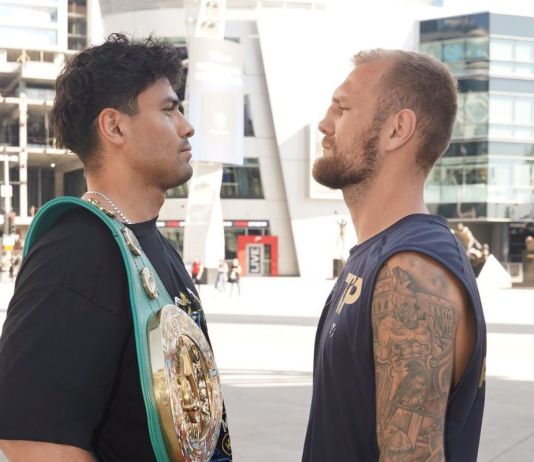 “Vamos a defender bien este título”, dice Lester Martínez a días de la pelea contra Luka Plantic El boxeador guatemalteco Lester Martínez y el croata Luka Plantic. Foto La Hora: ProBoxTV.