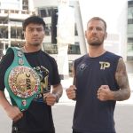 Lester Martínez y Luka Plantic protagonizaron su primer cara a cara en Los Ángeles, previo al combate. Foto La Hora: ProBoxTV.