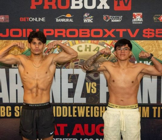 Amador Méndez, el boxeador guatemalteco que busca mantener su invicto en la misma velada que Lester Martínez Amador Méndez peleará este 29 de agosto en Los Ángeles. Foto La Hora: ProboxTV.