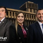 Teódulo Cifuentes, expresidente de la Corte Suprema de Justicia; Claudia Paredes, actual presidenta del Organismo Judicial y de la CSJ; y Emanuel Castañeda, secretario de la Corte.