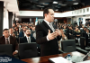 El magistrado Estuardo Cárdenas durante su audiencia ante la Corte de Constitucionalidad, donde cuestionó su traslado de la Cámara de Amparos y Antejuicios a la Cámara Civil.