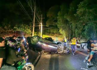 El accidente de tránsito se registró en el kilómetro 9 carretera a Muxbal. Foto La Hora: PMTSCP