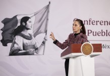 México confirma la muerte de dos de sus ciudadanos en el terremoto de Colombia La presidenta de México, Claudia Sheinbaum, habla durante una rueda de prensa este lunes, en el Palacio Nacional en Ciudad de México (México). Foto La Hora: EFE