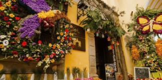 Fachada de exposición del Festival de las Flores de la Antigua. Foto: Cuenta de Instagram del Festival de las Flores