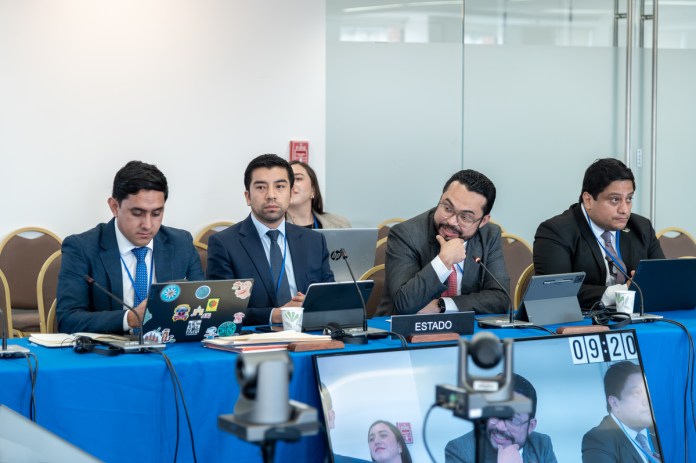 MP EDWIN CHAVAJAY (1) Edwin Chavajay (al centro, a la derecha), secretario general del Ministerio Público, y Elvyn Díaz, director de la Copadeh, durante la intervención del Estado de Guatemala en la audiencia de la CIDH sobre el fortalecimiento institucional del MP, celebrada en Washington.
