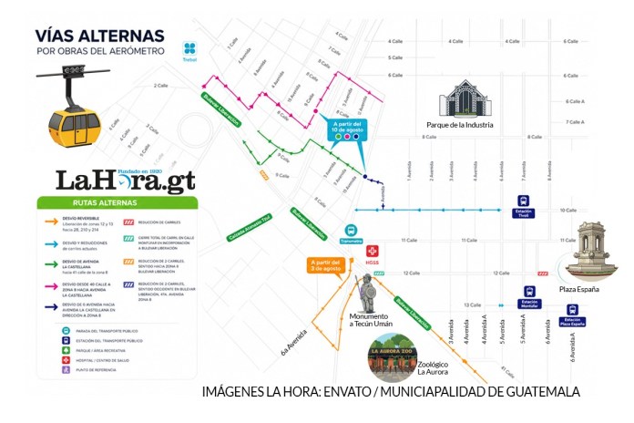 Mapa | Aerómetro cambia la movilidad en Roosevelt: estas vías puede utilizar. Arte La Hora: Alejandro Ramírez.