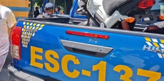 ¿Qué responde la PNC ante los ataques armados afuera de comercios en Escuintla? Policía Nacional Civil (PNC) en Escuintla. Foto La Hora: PNC