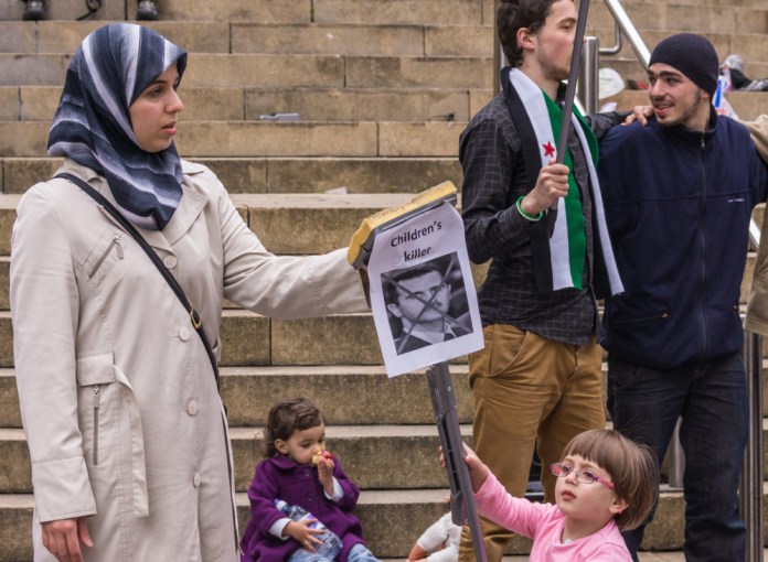 Protesta contra Bachar al Asad