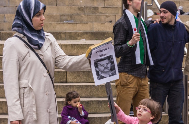 Protesta contra Bachar al Asad