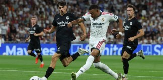 El Real Madrid, con un hat-trick de Kylian Mbappé, venció 4-1 a la Real Sociedad en el Estadio Santiago Bernabéu.