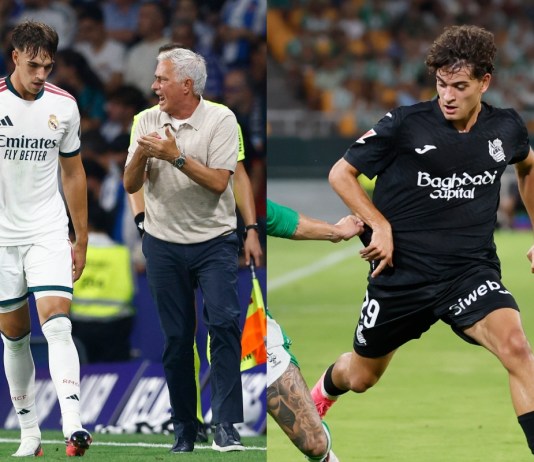 Real Madrid vs. Real Sociedad: Fecha, hora y dónde ver el regreso de Mourinho al Bernabéu El Real Madrid, en el regreso de José Mourinho al Estadio Santiago Bernabéu, recibe a la Real Sociedad en un partido pendiente de la primera jornada de LaLiga.