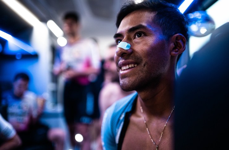 Sergio Chumil, el ciclista guatemalteco que participaba en la Vuelta a España. Foto La Hora: Burgos Burpellet BH