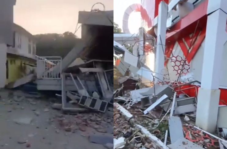 Edificios colapsados por terremoto de 7.7 en Indonesia. Foto La Hora: Captura de pantalla/ X: Disaster News