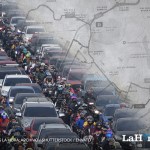 Obras del AeroMetro provocaron durante la semana tránsito vehicular más intenso. Foto La Hora: Alejandro Ramírez.