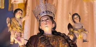 Un cuarto de siglo ha transcurrido desde que se registró el robo de la Corona de la Virgen de la Asunción sin que a la fecha se logre dar con su paradero. Foto La Hora: Pastoral de Religiosidad Popular La Asunción