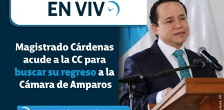Audiencia en la CC por amparo del magistrado Estuardo Cárdenas