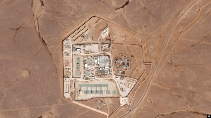base Esta imagen satelital de la compañía Planet Labs PBC muestra una base militar estadounidense conocida como Torre 22 en el noreste de Jordania.