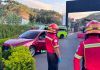 El tránsito en el kilómetro 14 de la ruta al Pacífico se ha visto afectado por una persona fallecida, cuyo cuerpo quedó en el interior de un auto. Foto La Hora. BM