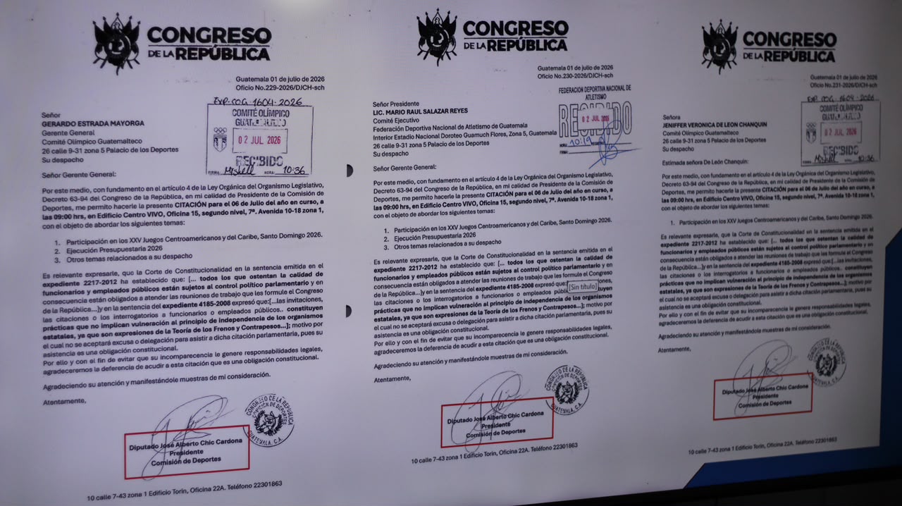 Citaciones a directivos del COG.