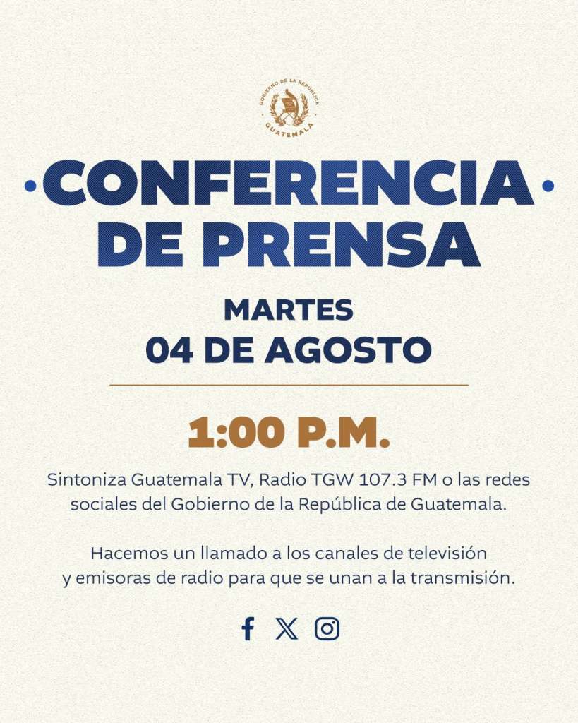 Convocatoria del Gobierno a la conferencia de prensa