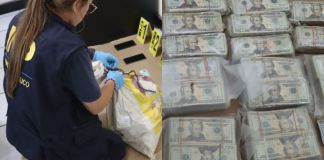 Dólares incautados en Chisec, Alta Verapaz.