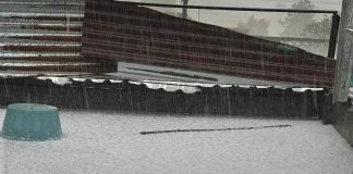 Lluvia y granizo