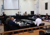 El Tribunal de Mayor Riesgo B continú con la escucha de declaraciones de distintos testigos propuestos en el juicio contra 7 exagentes de PNC acusados de ejecución extrajudicial. Foto La Hora: Daniel Ramírez
