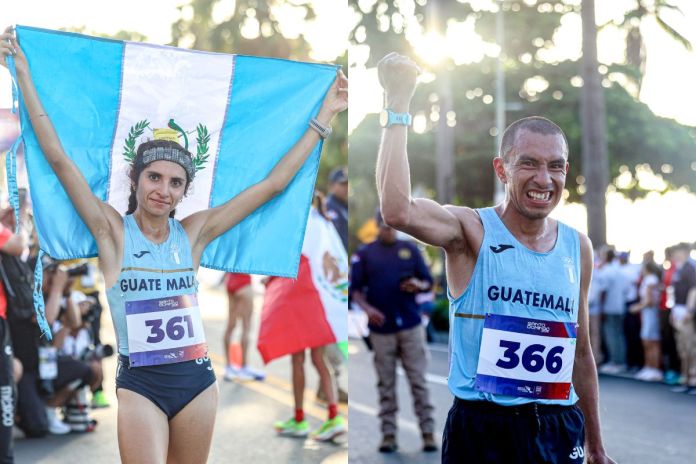 Guatemala consigue la plarta y el bronce de la media maratón masculina y femenina en los juegos de Santo Domingo 2026.