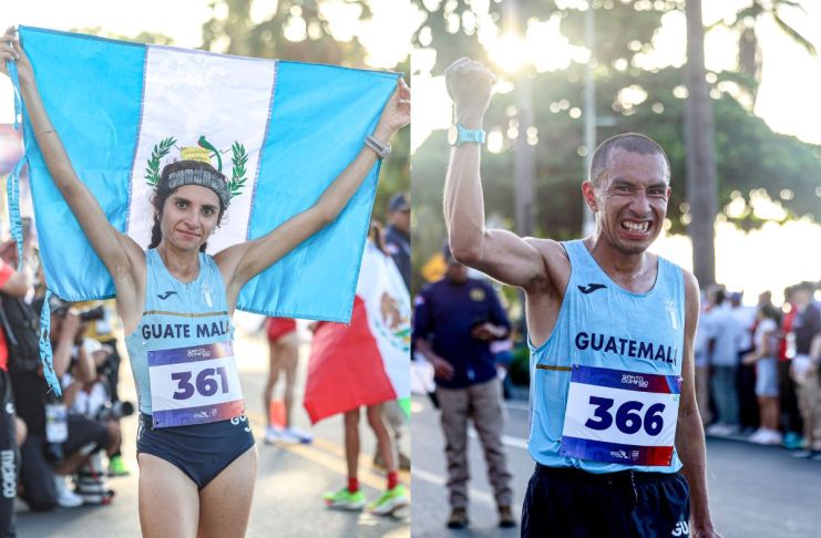 Guatemala consigue la plarta y el bronce de la media maratón masculina y femenina en los juegos de Santo Domingo 2026.