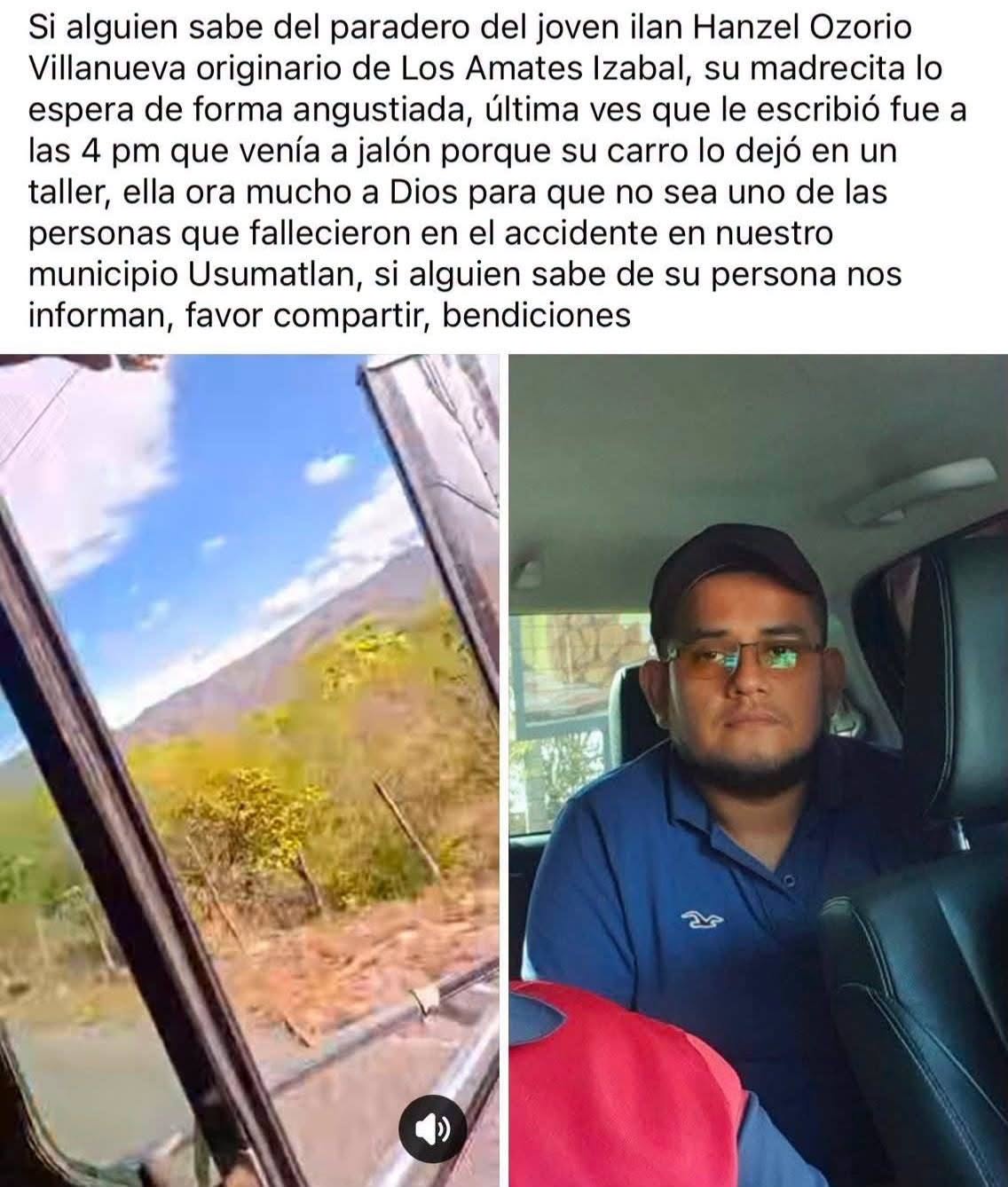 Familiares difundieron alertas de desaparición por Ian Villanueva desde el sábado por la tarde.
