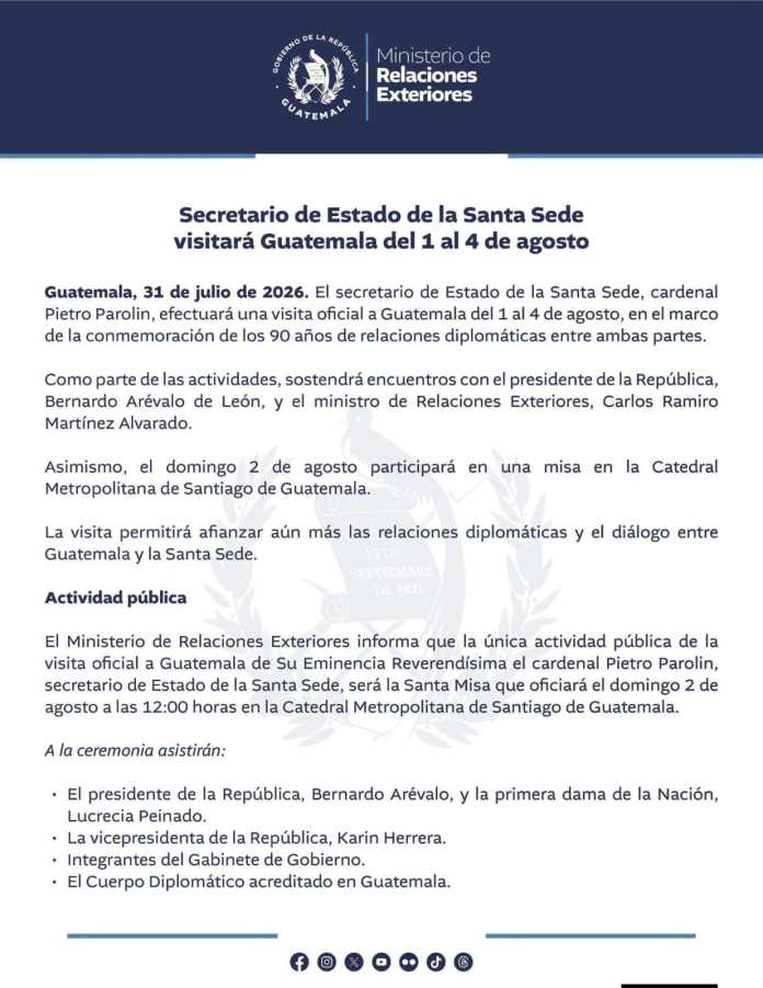 comunicado gob Vaticano