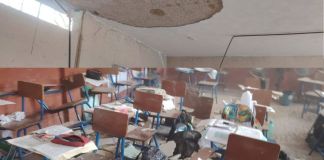Desprendimiento de repello en techo de escuela de Chiquimula deja varios estudiantes heridos Techo de escuela Chiquimula