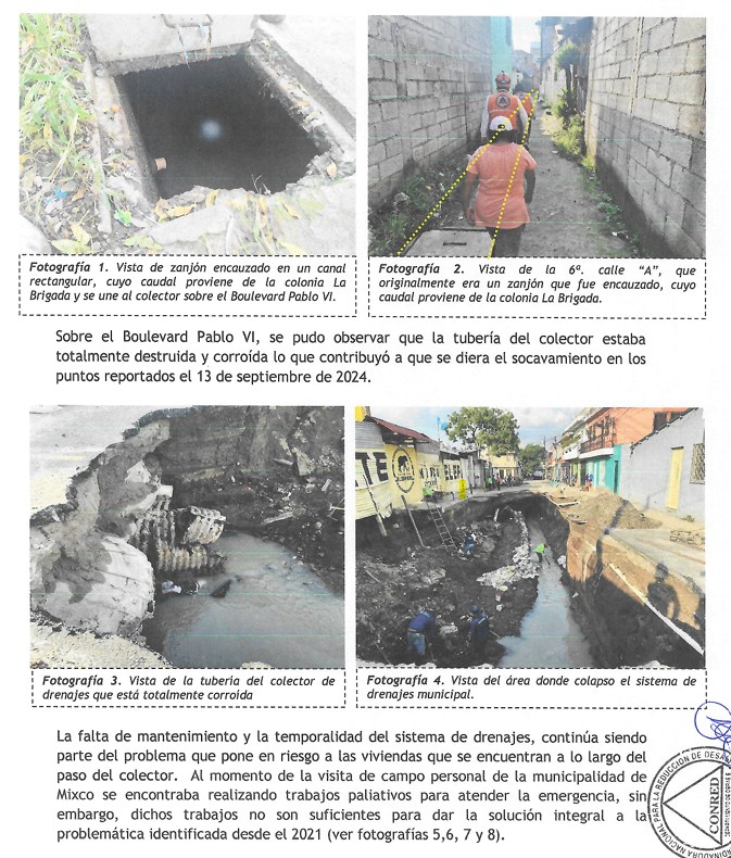 Informe de la Conred por los puntos reportados en 2024. Foto La Hora: Conred
