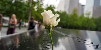A 25 años del 11S, los acusados siguen esperando un juicio que podría comenzar en 2028 AME3801. NUEVA YORK (ESTADOS UNIDOS), 05/09/2026.- Fotografía del 31 de agosto de 2026 que muestra una flor puesta en el Monumento y Museo Nacional del 11 de Septiembre en Nueva York (Estados Unidos). EFE/Ángel Colmenares