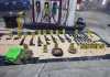 El arsenal incautado por la PNC durante un operativo en Santa Elena Barillas, Villa Canales, incluía siete fusiles y dos pistolas.
