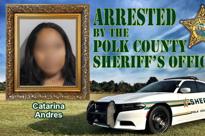 Guatemalteca detenida en Florida tras chocar contra patrulla. Foto La Hora: Oficina del Sheriff del Condado de Polk (Florida).