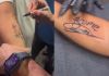 “#Confe”: la firma de Lester Martínez que terminó convertida en un tatuaje Fan de Lester Martínez se tatúa su firma. Foto La Hora: ProBoxTV.