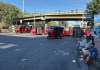 Personas bloquean puntos de la Ciudad de Guatemala por alzas en los combustibles. Foto La Hora: Roberto Cordón