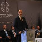 Brian Skaret, fiscal general adjunto interino del Departamento de Justicia de Estados Unidos, durante una declaración conjunta con autoridades guatemaltecas el martes 22 de septiembre en Ciudad de Guatemala.