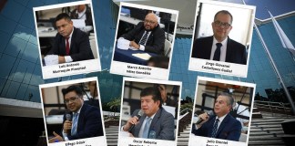 Uno de estos seis contadores públicos será el próximo Contralor General Nómina final de seis candidatos a contralor, de los cuales elegirá el Congreso de la República. Diseño La Hora: Francisco Altán