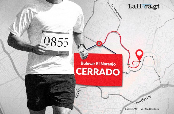 La PMT de Mixco anunció un cierre temporal sobre el bulevar El Naranjo debido a la Carrera del Colegio Agustiniano.