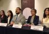 Equipo de abogados que acompañan a la abogada defensora de exfiscales exiliados y exmandataria de la extinta CICIG, Claudia González. Foto La Hora: Diego España