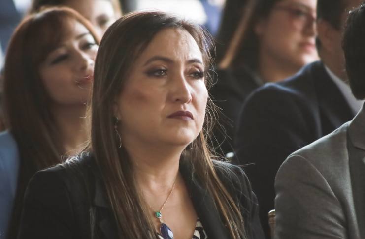 La presidenta de la Corte Suprema de Justicia y del Organismo Judicial, Claudia Paredes, se resiste a informar si presentó una denuncia por la venta de plazas en el poder judicial. Foto La Hora: Daniel Ramírez.