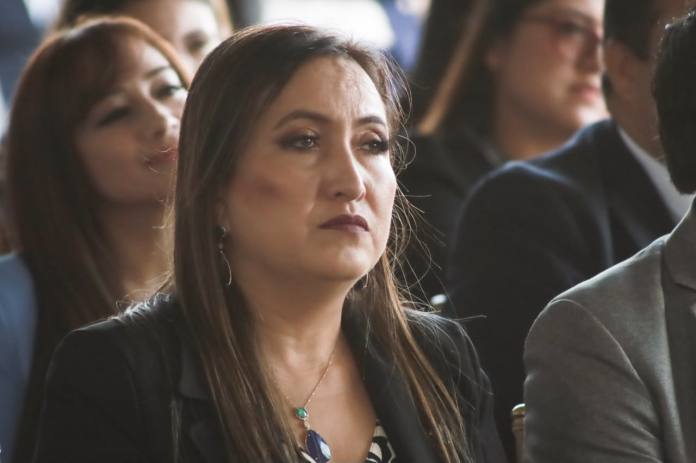 Claudia Paredes-OJ La presidenta de la Corte Suprema de Justicia y del Organismo Judicial, Claudia Paredes, se resiste a informar si presentó una denuncia por la venta de plazas en el poder judicial. Foto La Hora: Daniel Ramírez.