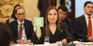 Claudia Paredes, presidenta de la Corte Suprema de Justicia y del Organismo Judicial, durante una actividad institucional.