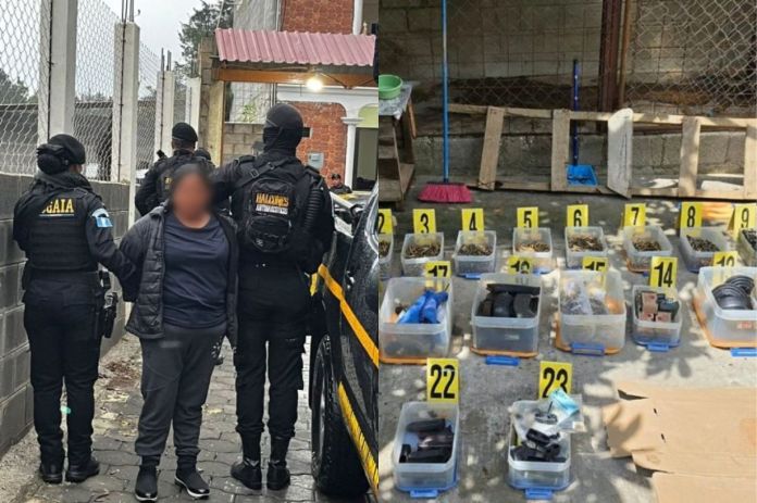 Detenia con armas y municionees Detenida con armas y municionees
