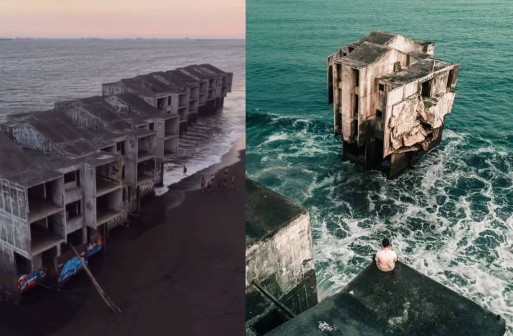 Devorado cada día por el mar, así es el hotel fantasma que atrae visitantes al sur del país Devorado cada día por el mar, así es el hotel fantasma que atrae visitantes al sur del país
